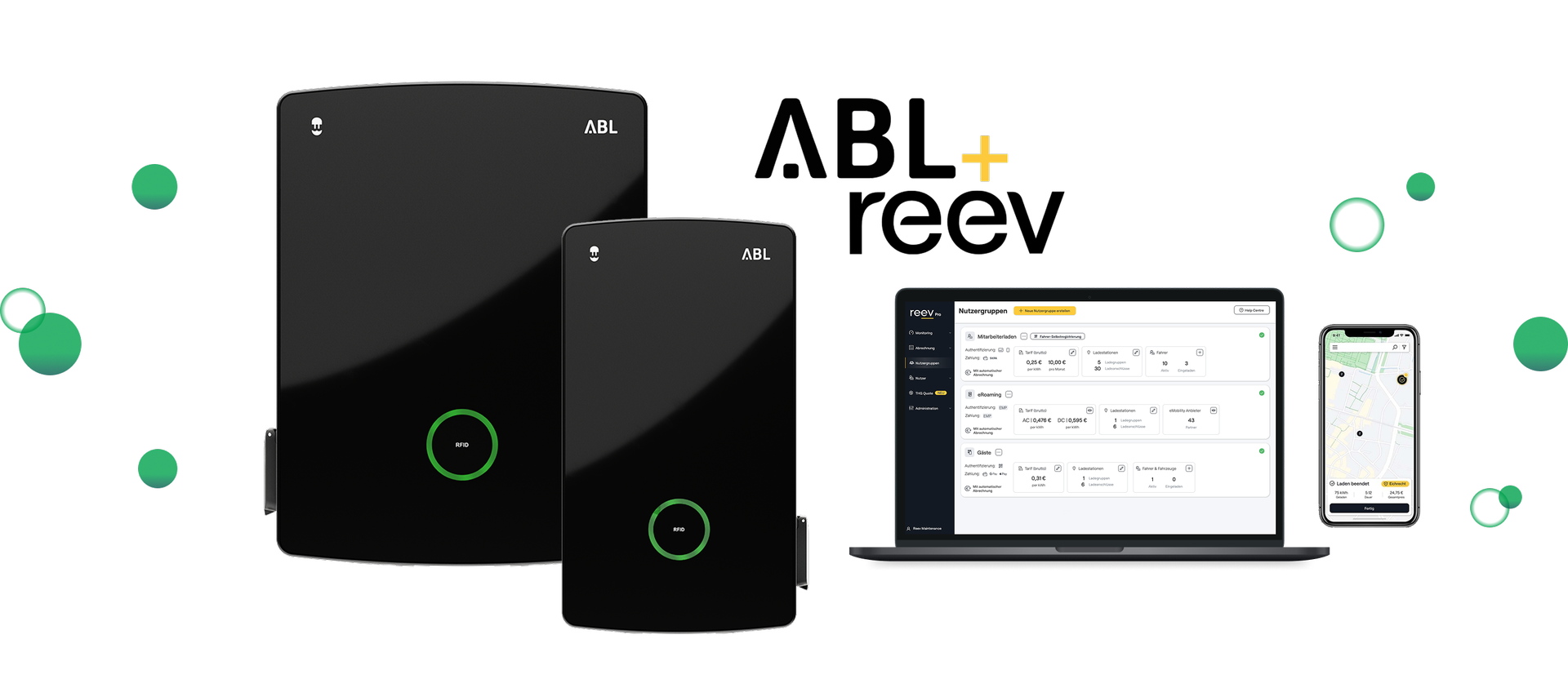 eAuto laden reev Software Wallbox eM4 Twin ABL eMobility ABL reev ready Ladestation mit reev Dashboard | ABL