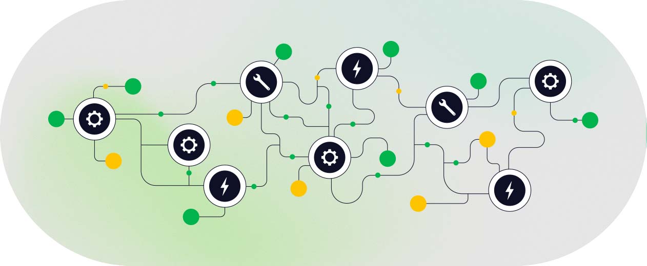 Grafik ABL Partnernetzwerk mit verbundenen Icons