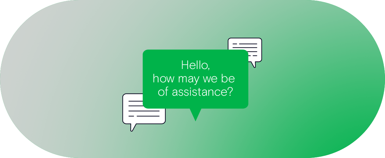 graphic speech bubble Hello, how may we be of assistance? – Support ABL