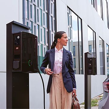 Charging park for company cars and employees' private vehicles